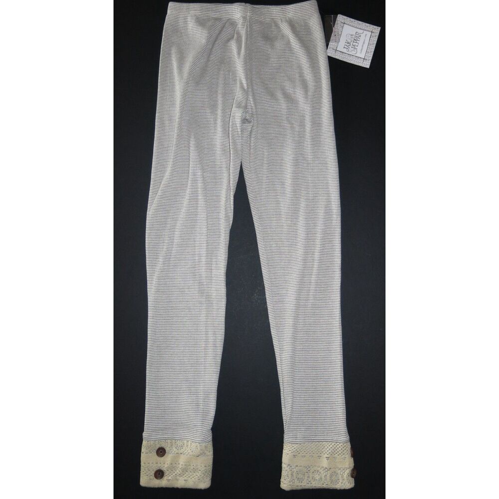 NEW Jak & Peppar girls legging 14 crochet lace thermal charcoal grey taupe cream